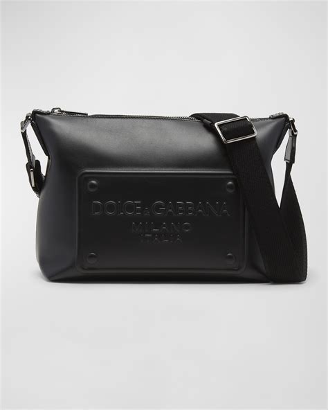 sacoche dolce gabbana homme plaque|Dolce&Gabbana Men's Embossed Plaque Leather Crossbody Bag.